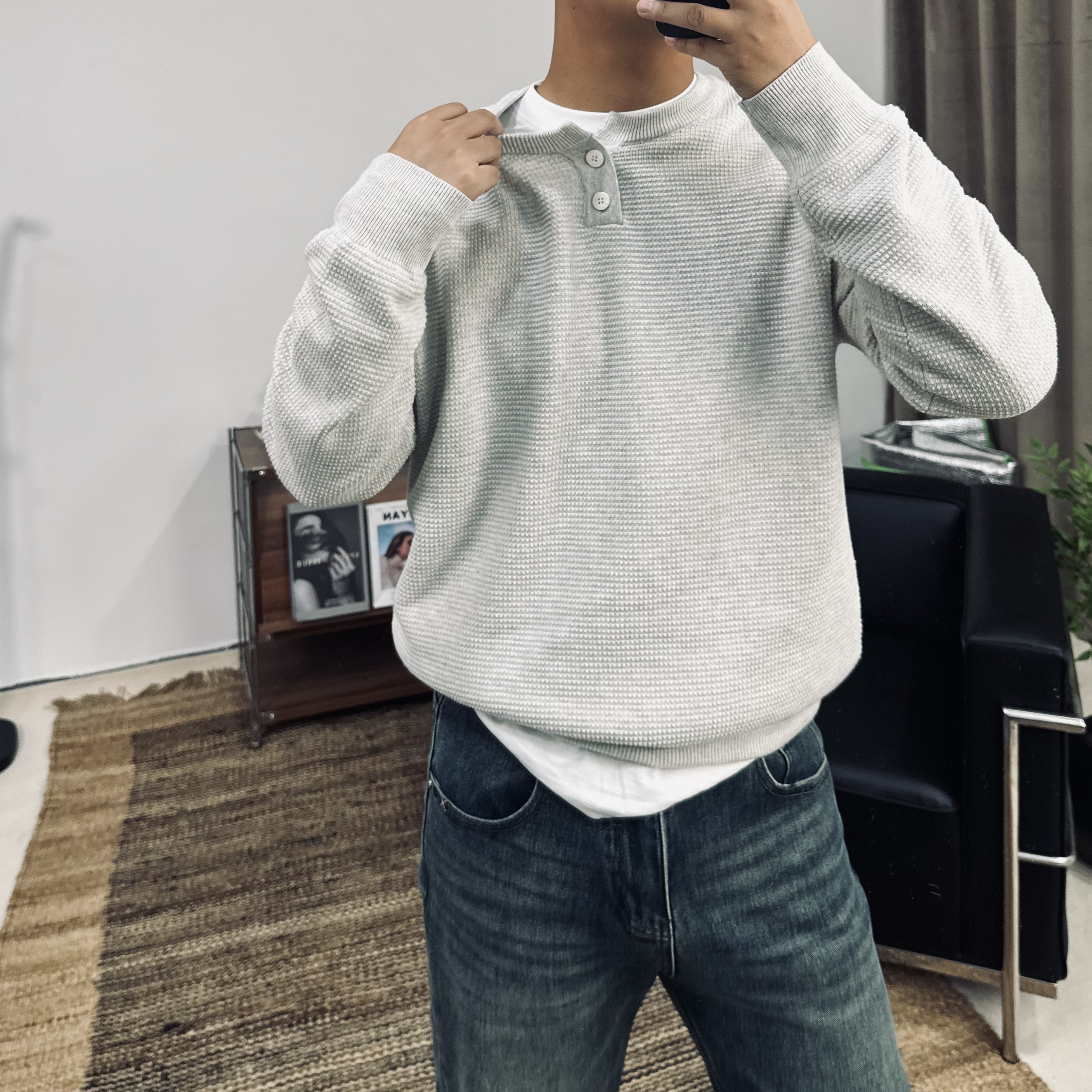 SSL-CIothing男款老钱风新款秋冬针织长袖轻奢高级感毛衣打底衫