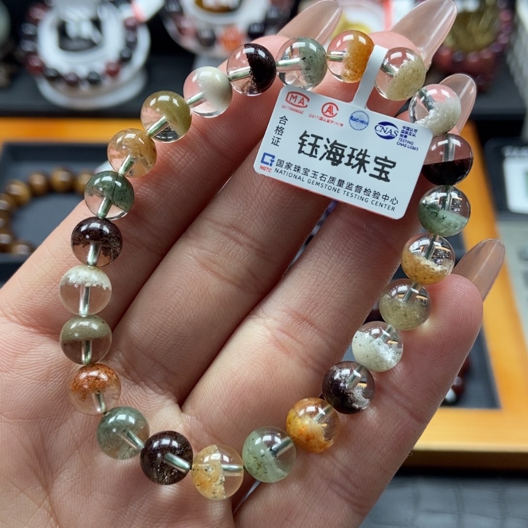 水晶四季幽灵手串未镶嵌8mm