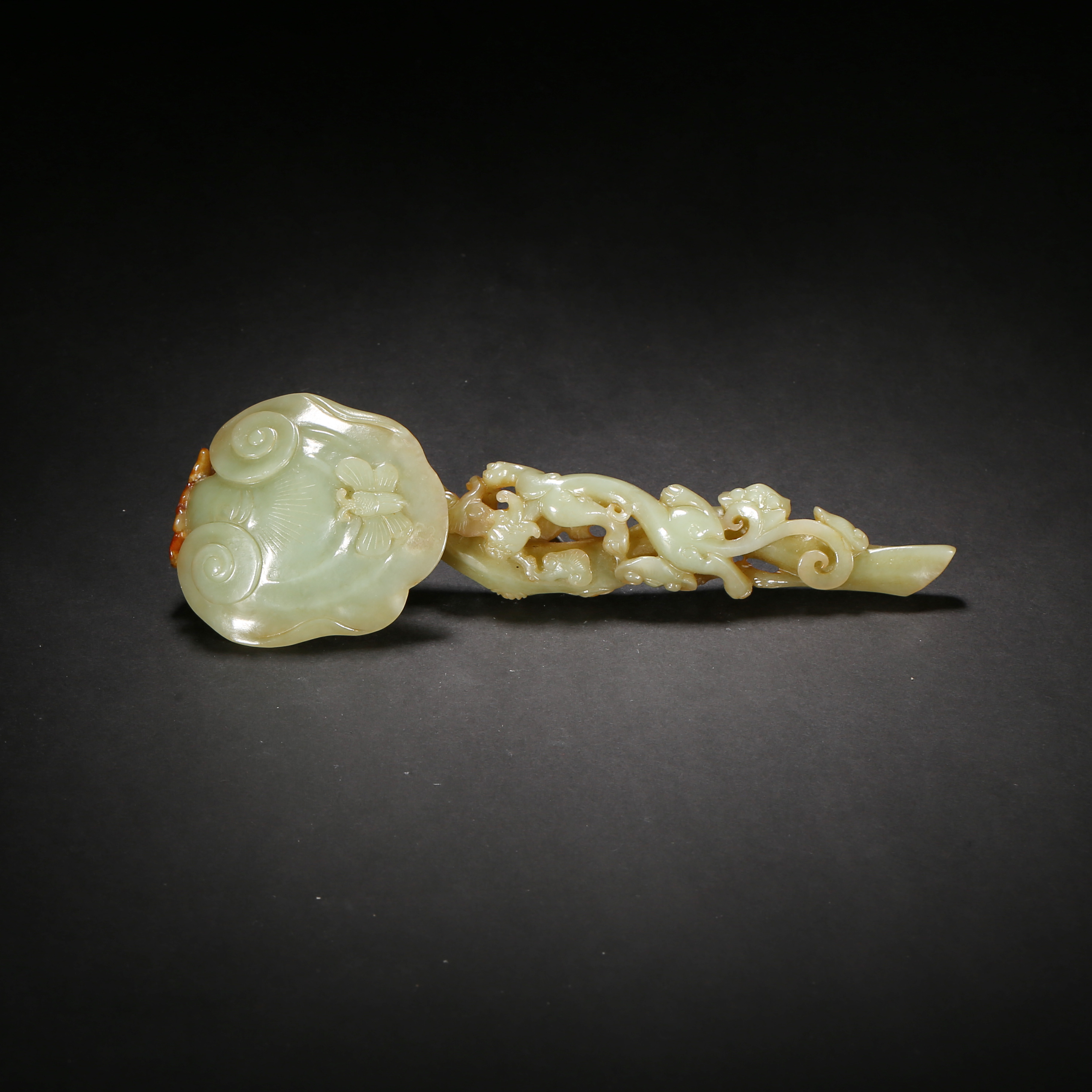 清代*黄玉灵芝如意/23ALJ4224/和田玉【北京文博】