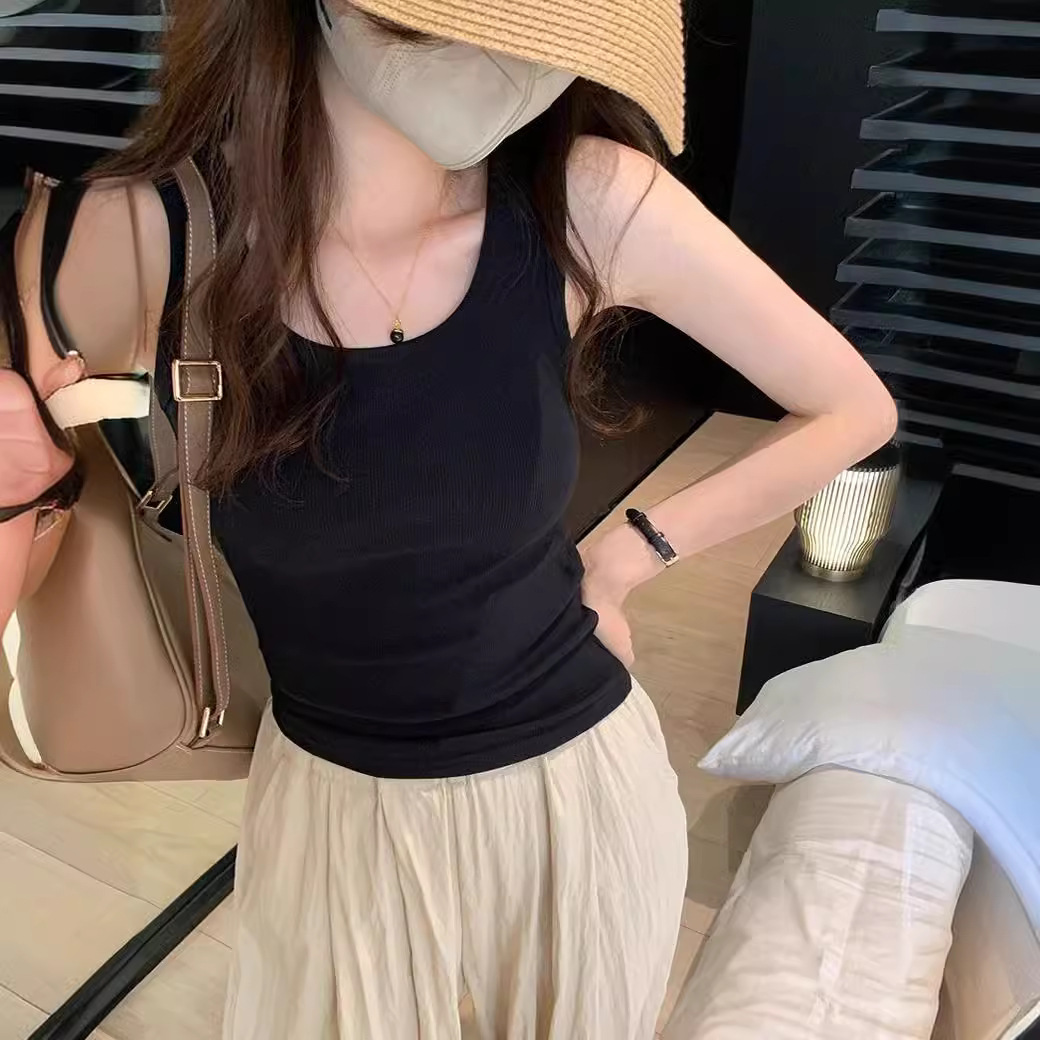 吊带背心女纯色百搭外穿打底长款背心上衣62