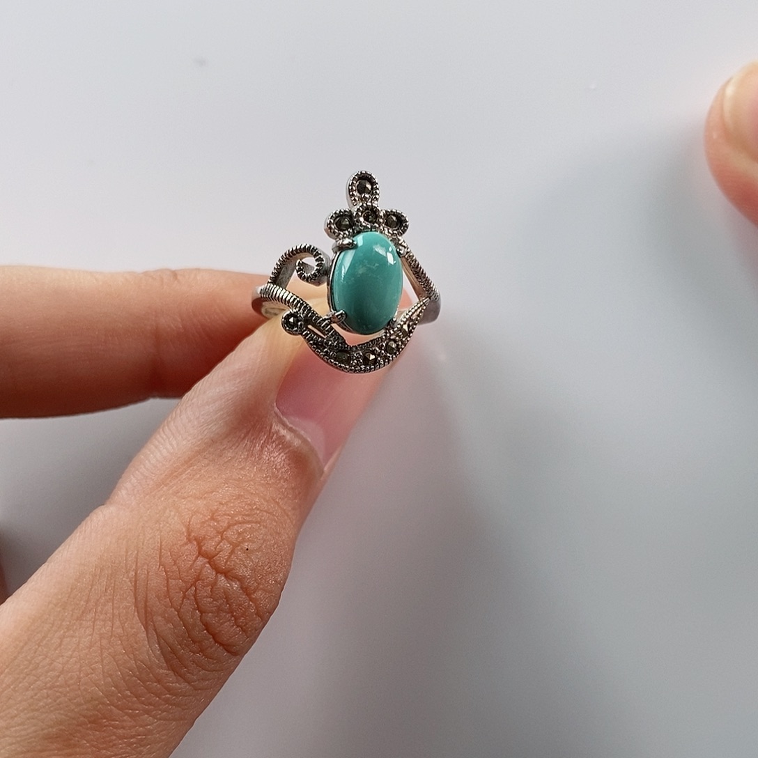 绿松石珠宝奇石银S925镶嵌