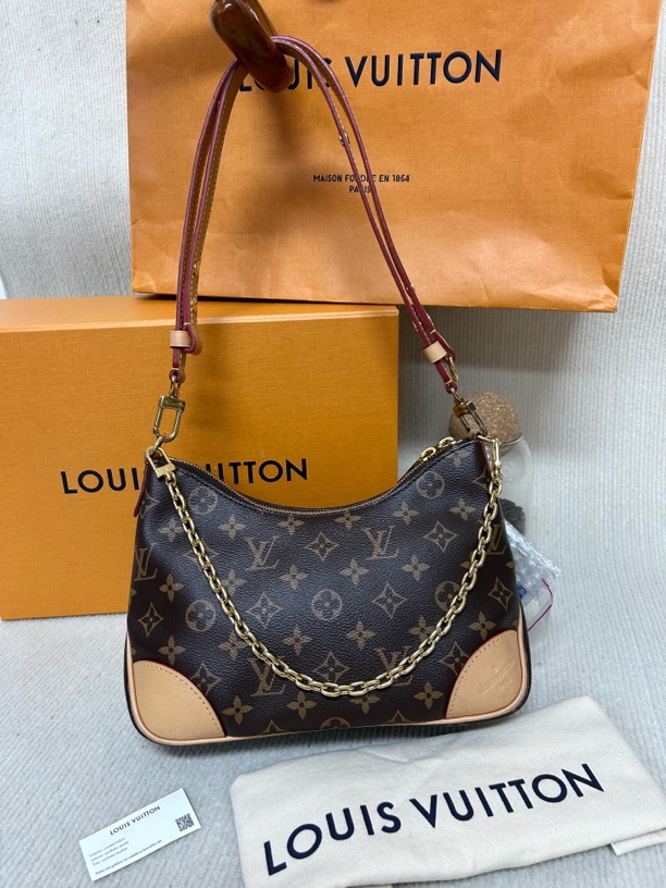 99新 LouisVuitton/路易威登 老花新款牛角包 经典爆款