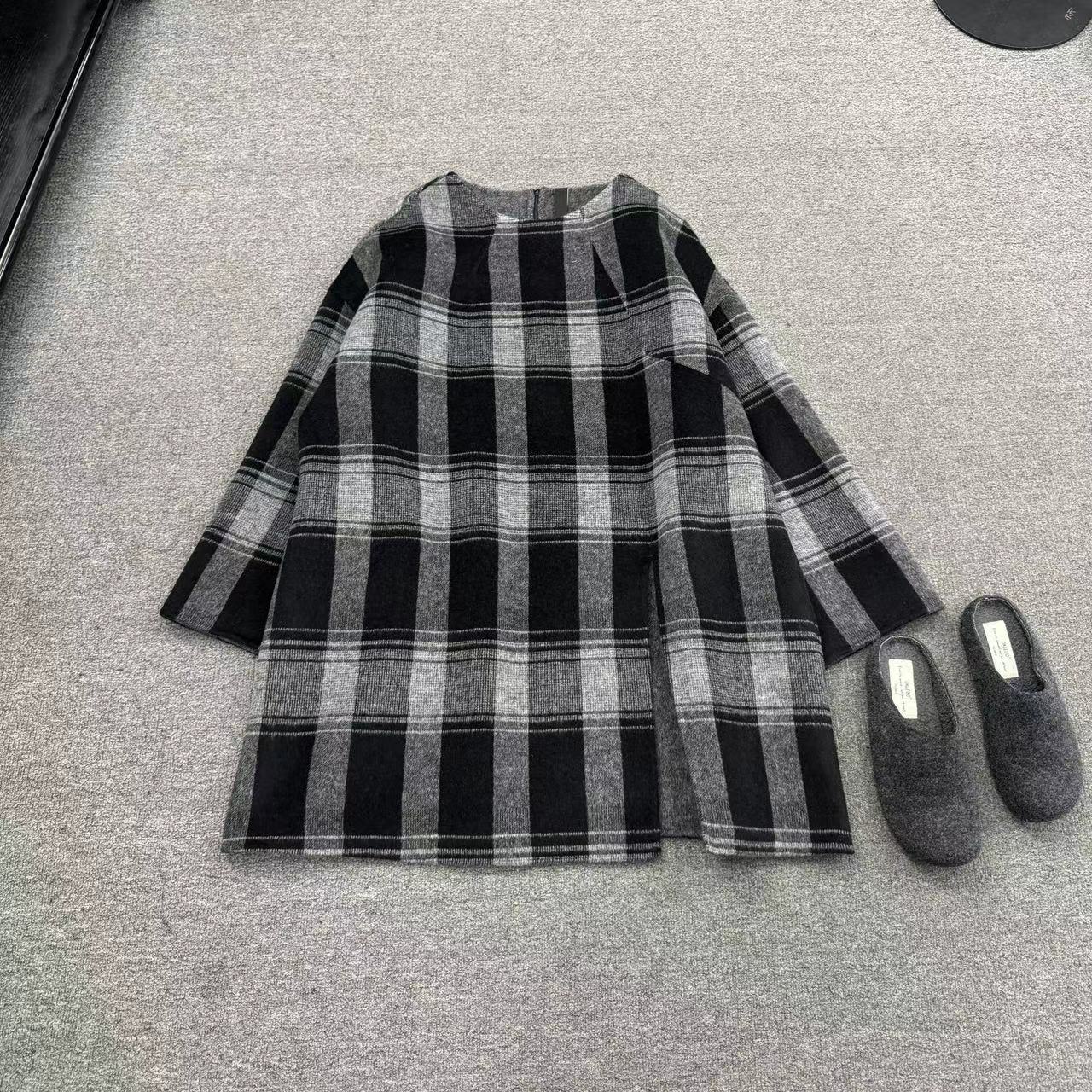 瑶睿安220斤小众设计师套头大衣外套中长款时尚宽松秋冬ins 781