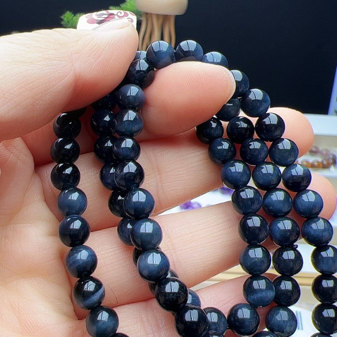 未镶嵌水晶手链蓝虎眼6.6mm