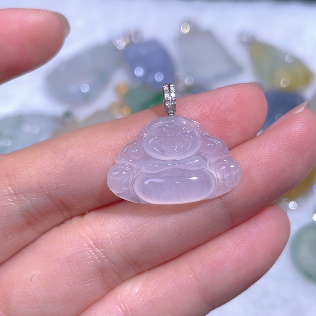 颈饰18K金镶嵌翡翠翡翠