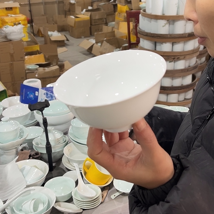 瓷片高白玉泥4.75英寸米饭碗六个包邮
