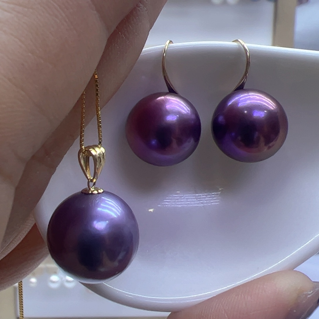 淡水珍珠吊坠(赠链)18K金镶嵌