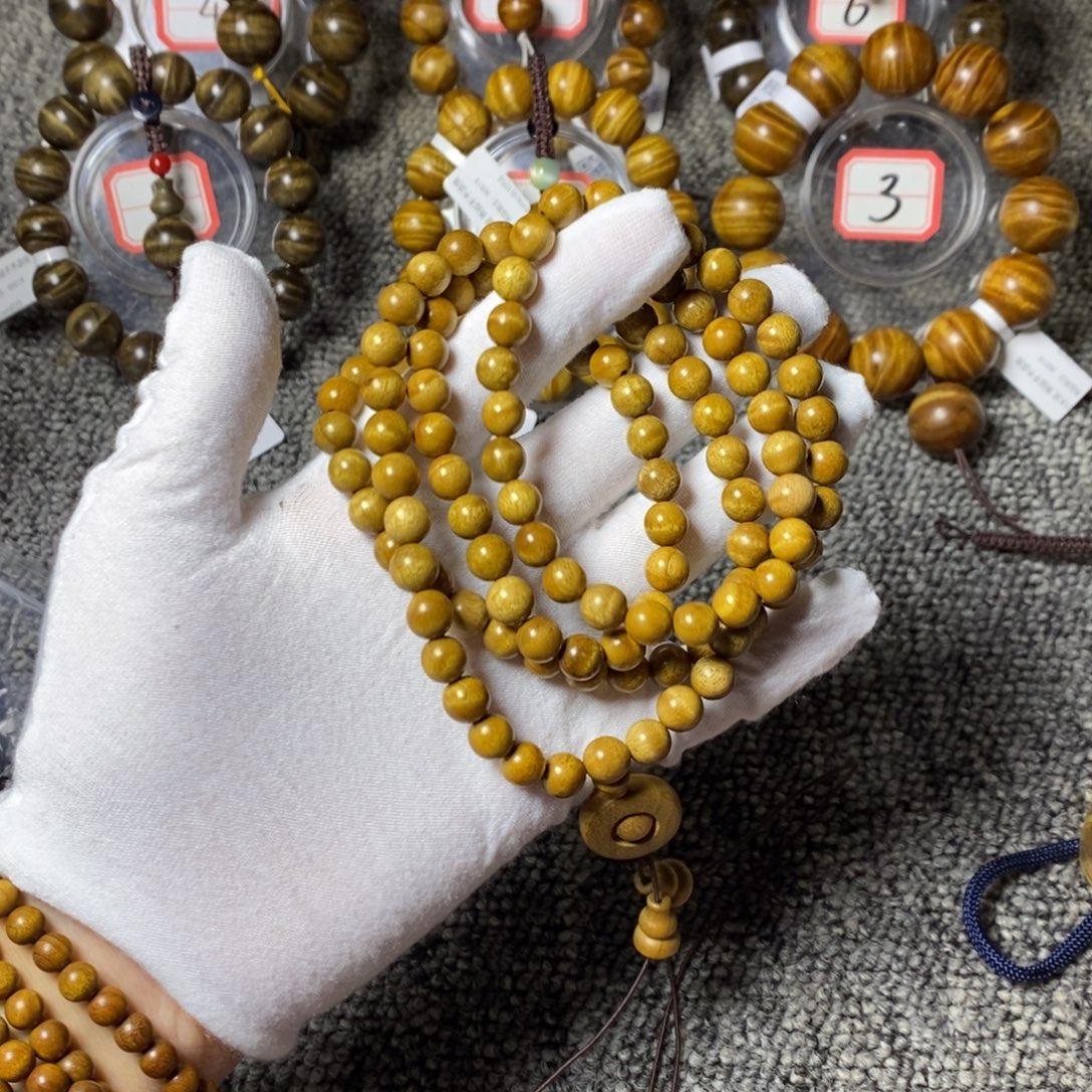 楠木（金丝楠）手串/手链黄金底0.8/108水波 88