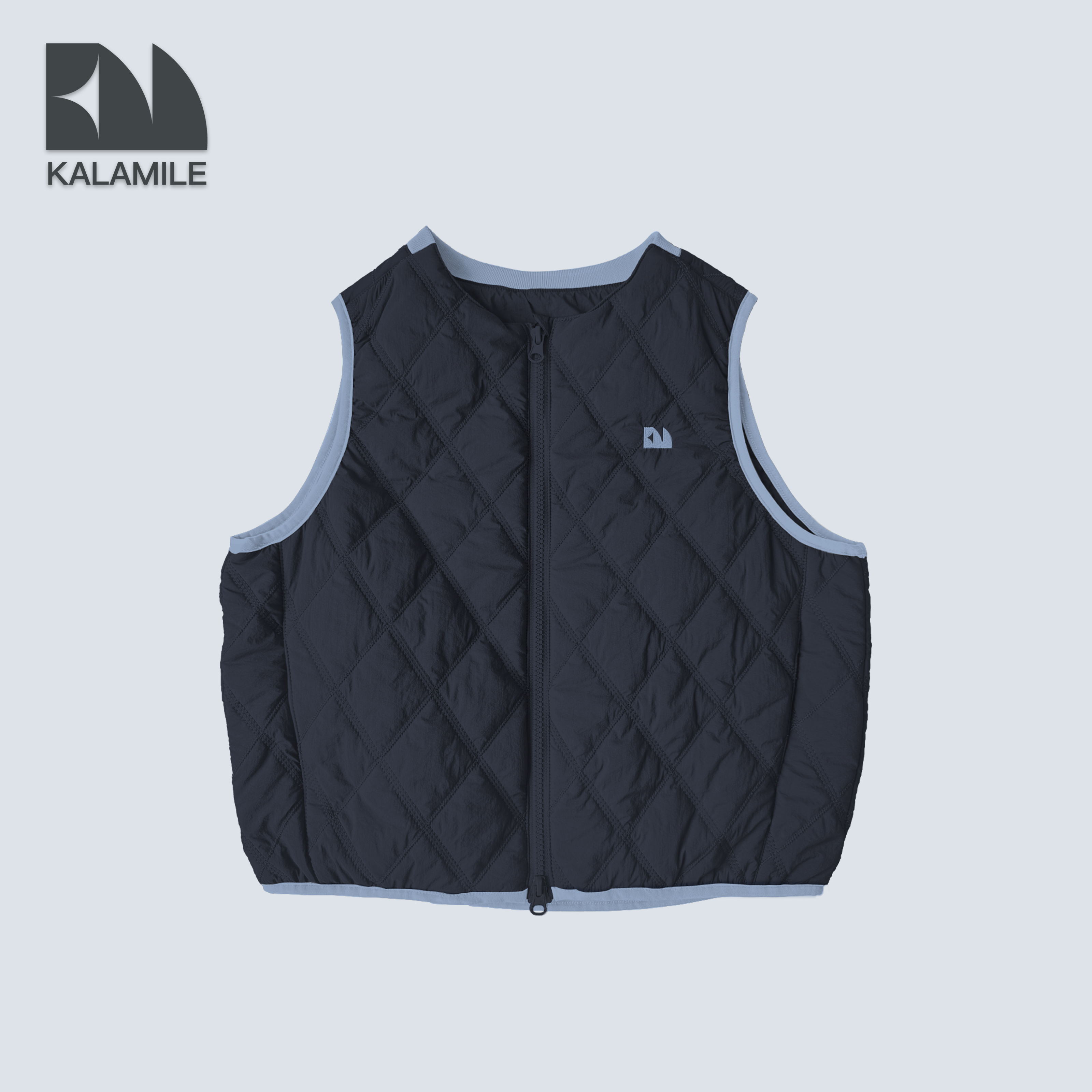 KALAMILE【百搭伴侣】冬季儿童撞色夹棉轻薄拉链背心保暖马甲1224B