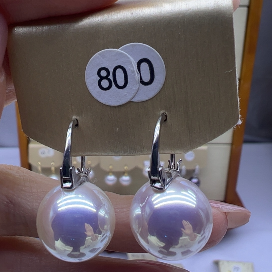 淡水珍珠耳饰银S925镶嵌