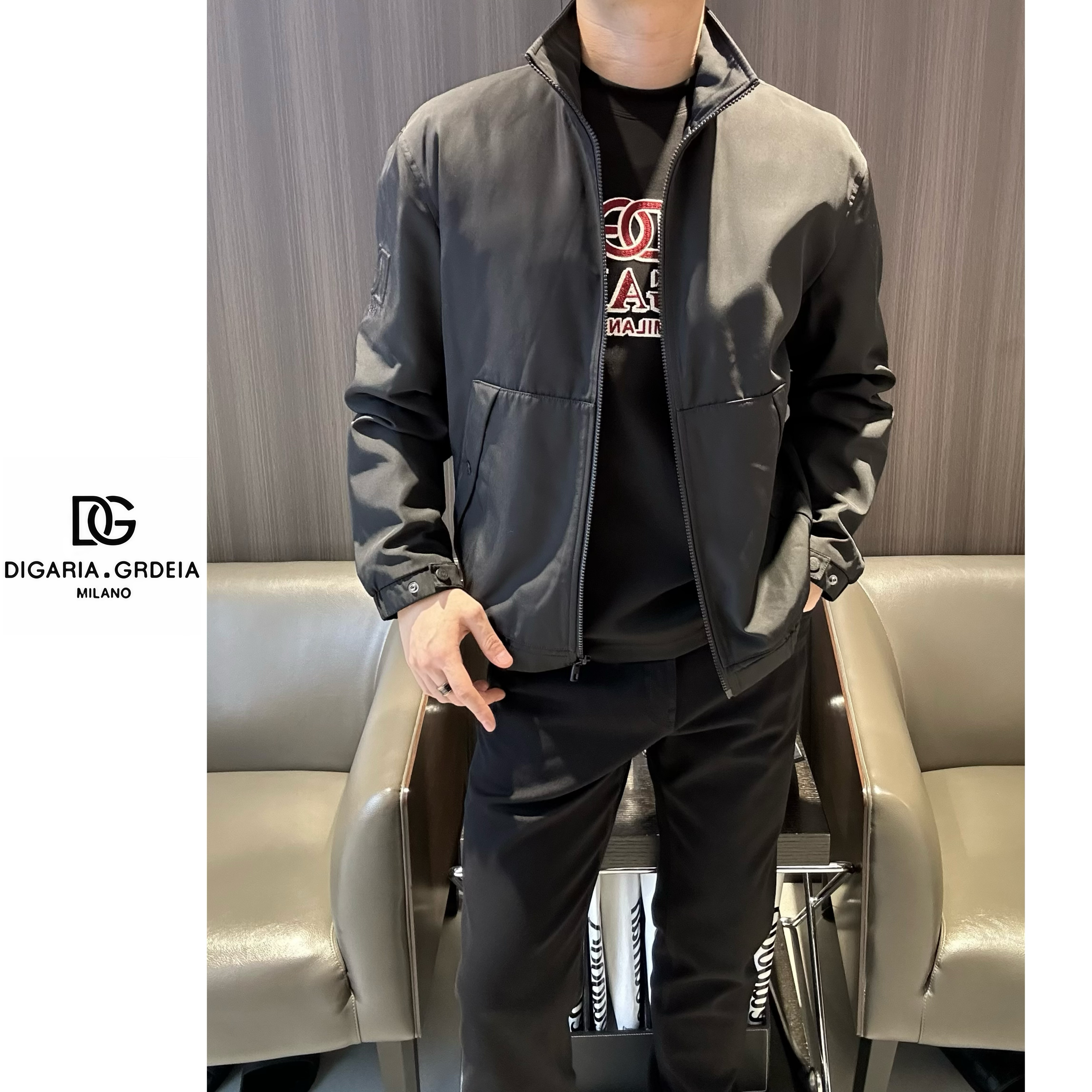 157 迪噶雅DG/25冬季新款男士高定制面料白鸭绒立领羽绒服外套