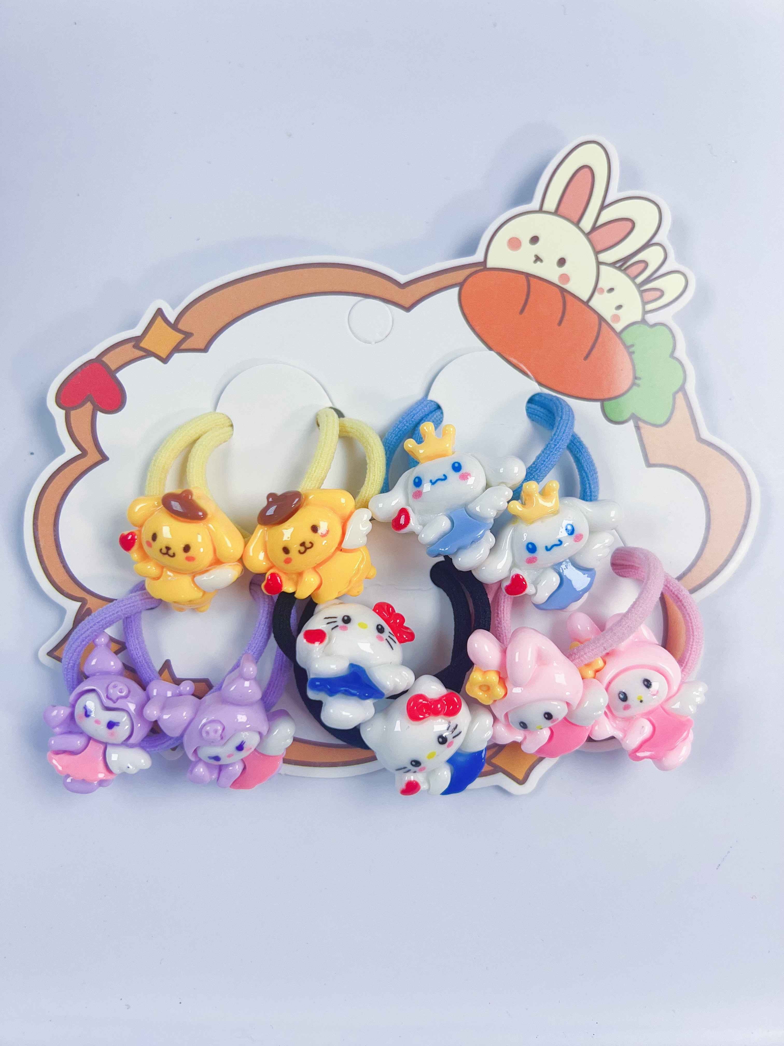 可爱糖果色卡通风女童头绳发圈扎头发小皮筋头饰