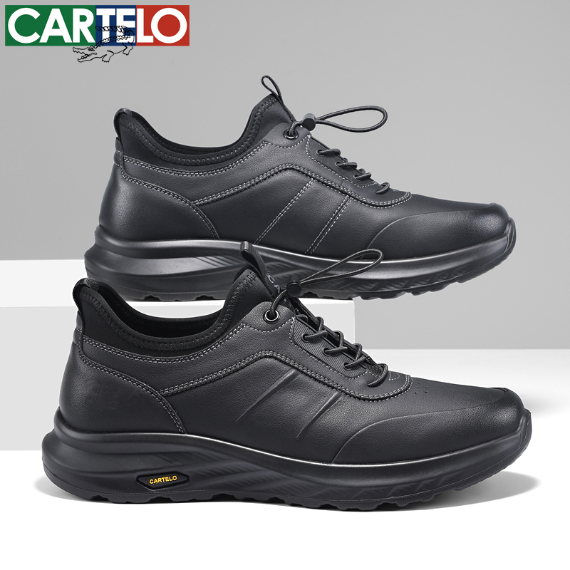 卡帝乐鳄鱼春季男士商务休闲皮鞋一脚蹬户外出游运动鞋软底爸爸鞋