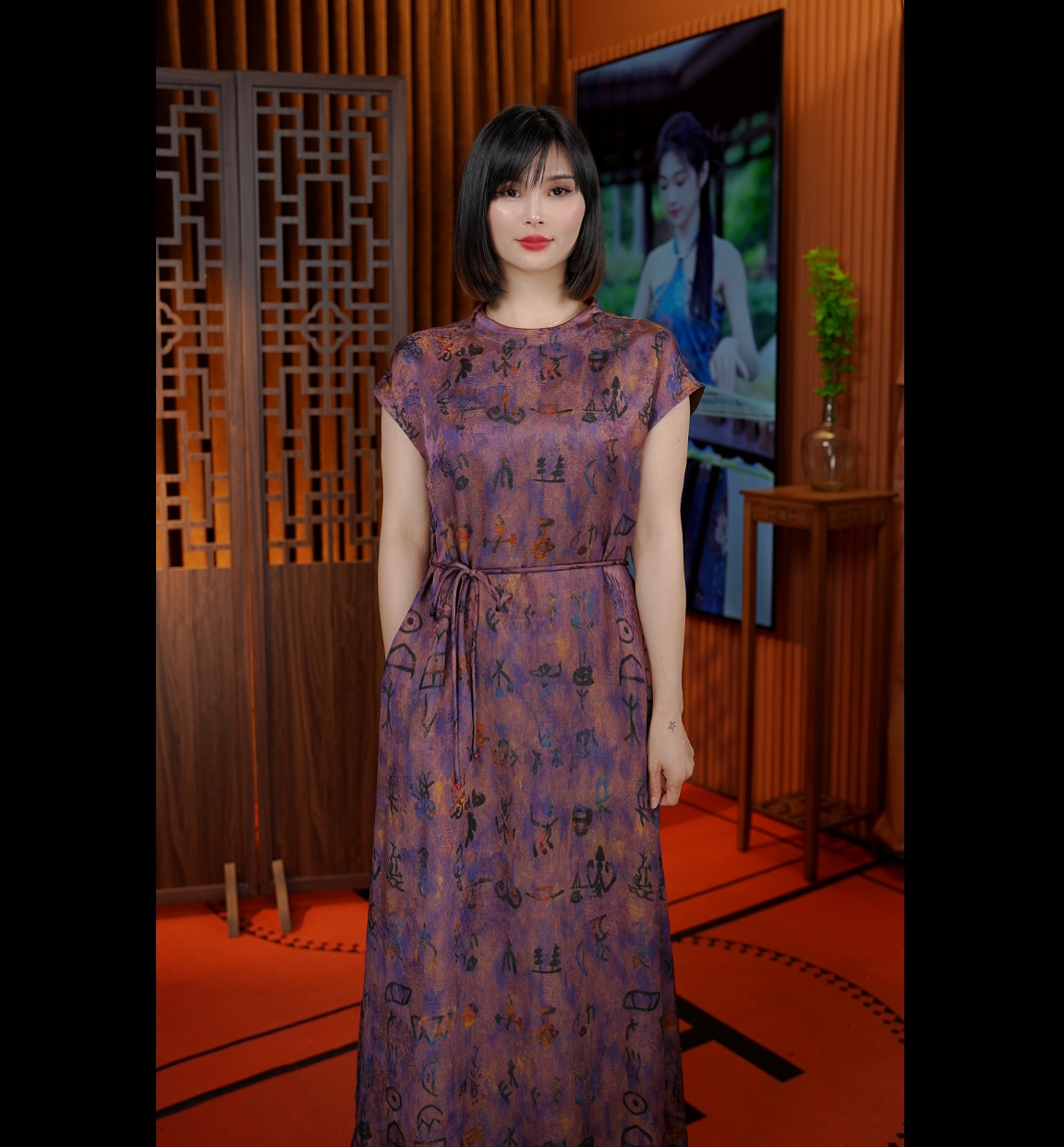 【甲骨文】夏季新款香云纱女装连衣裙时尚女装中式改良旗袍显瘦