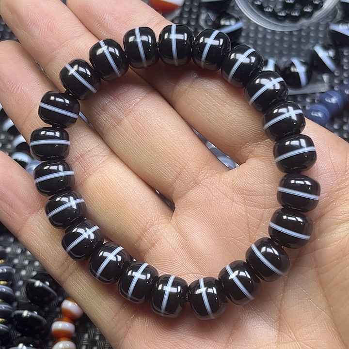 风***淡玛瑙/玉髓未镶嵌手串