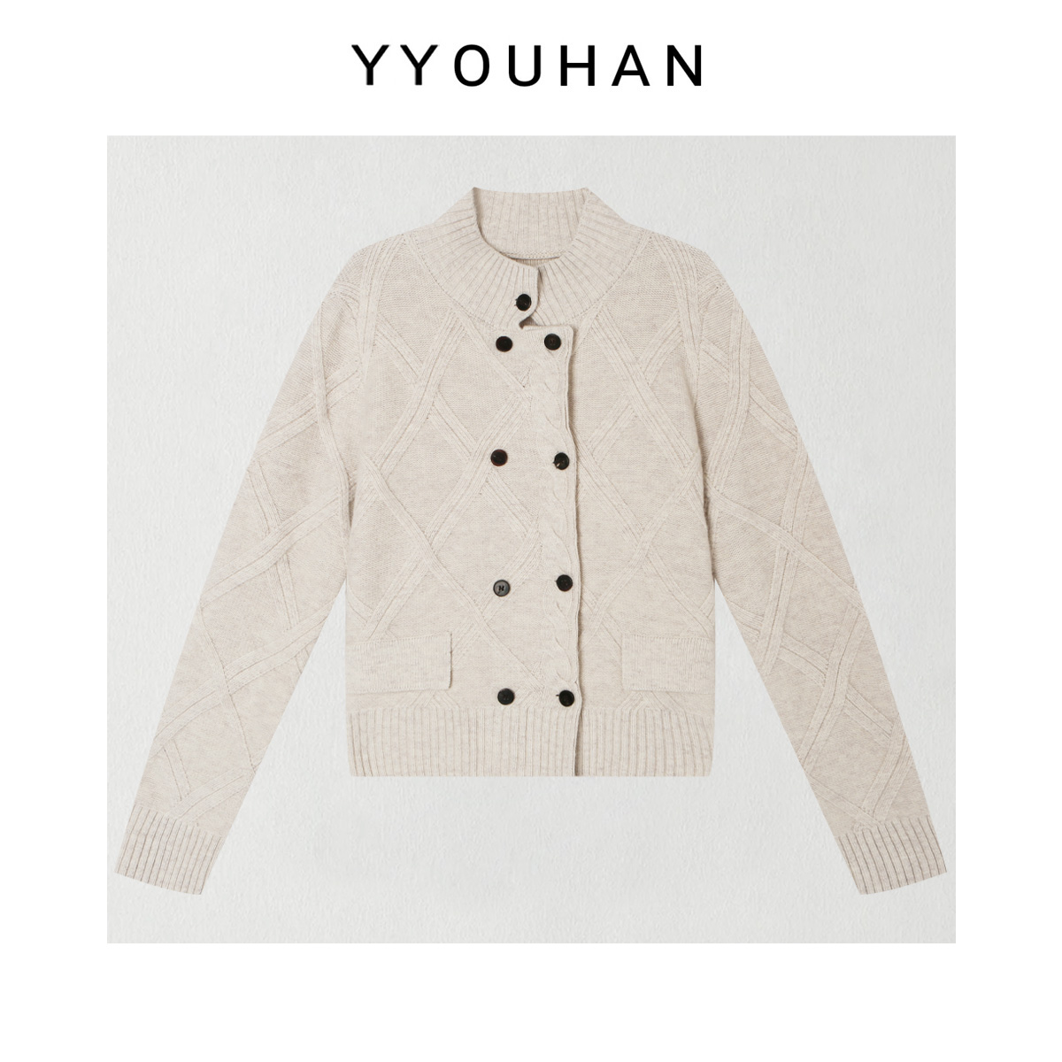 月月 小众设计极简风显瘦百搭毛衣开衫百搭毛针织衫 2512C9250