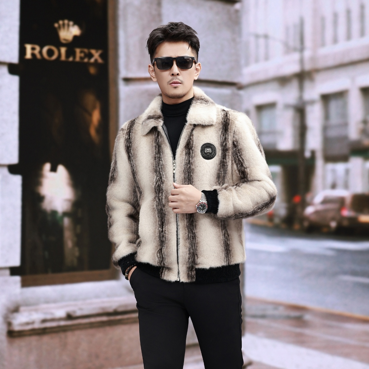 雪域澜貂-轻奢男款高端男士休闲时尚高端保暖外套-048