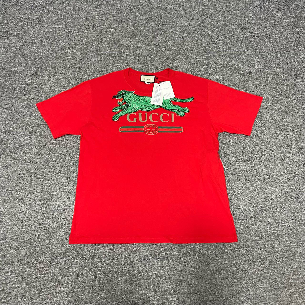 未使用 GUCCI/古驰 红色 老虎刺绣 短袖T恤 XXXL码