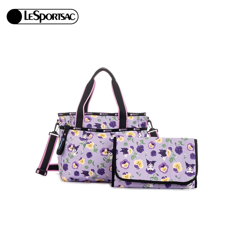 LeSportsac乐播诗新款库洛米花园系列可爱印花大容量行李袋斜挎包