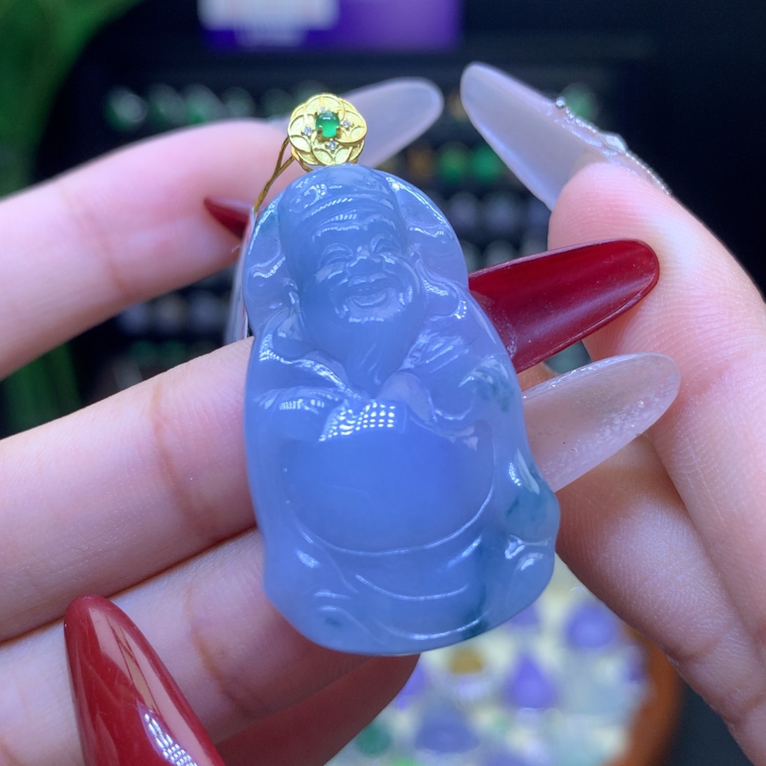 翡翠颈饰18K金镶嵌天然