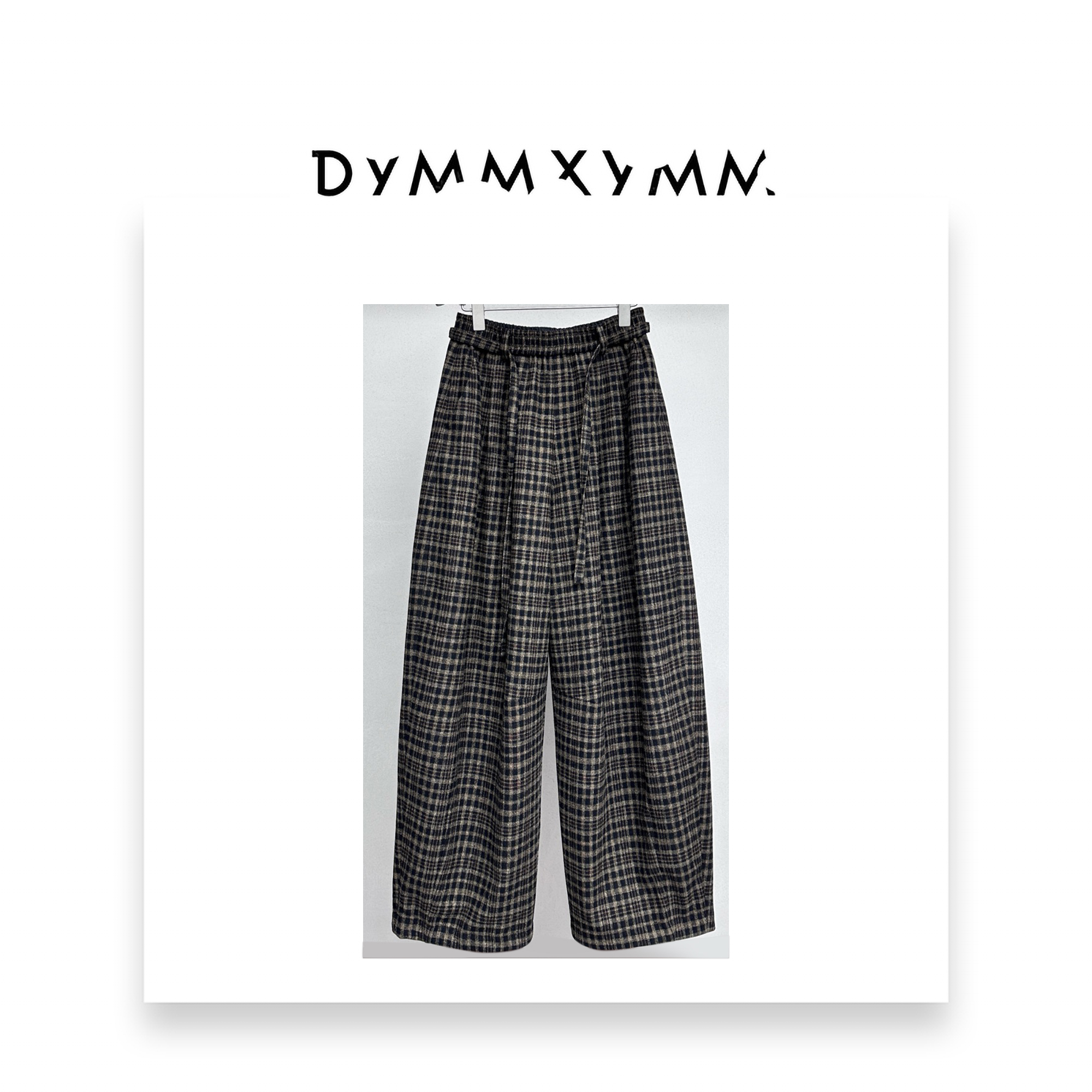 【DYMMXYMM】--.复古格纹松紧腰带长裤-5FW-R0581