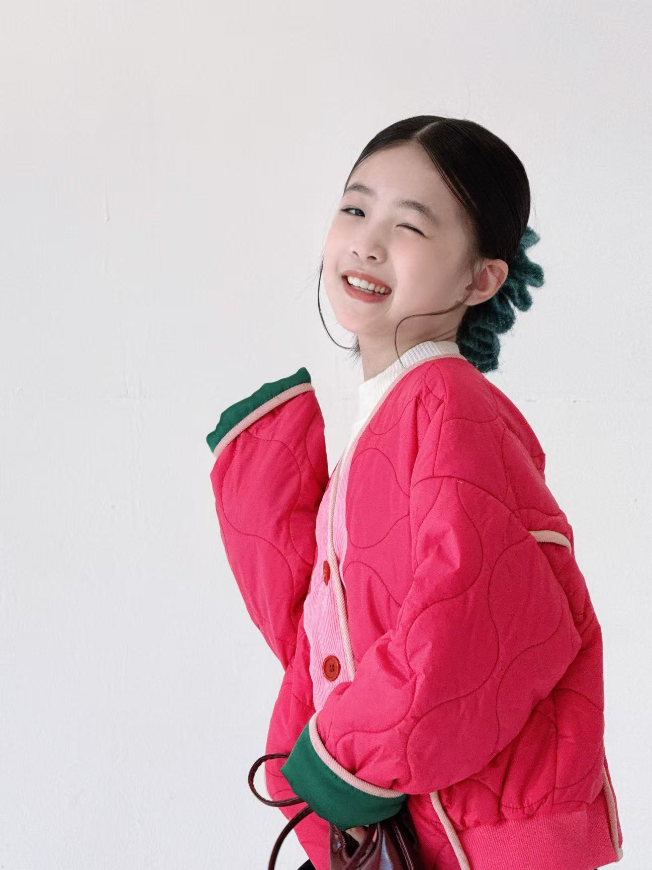 『葫芦』小众撞色葫芦刺绣茧形面包夹棉外套 亲子