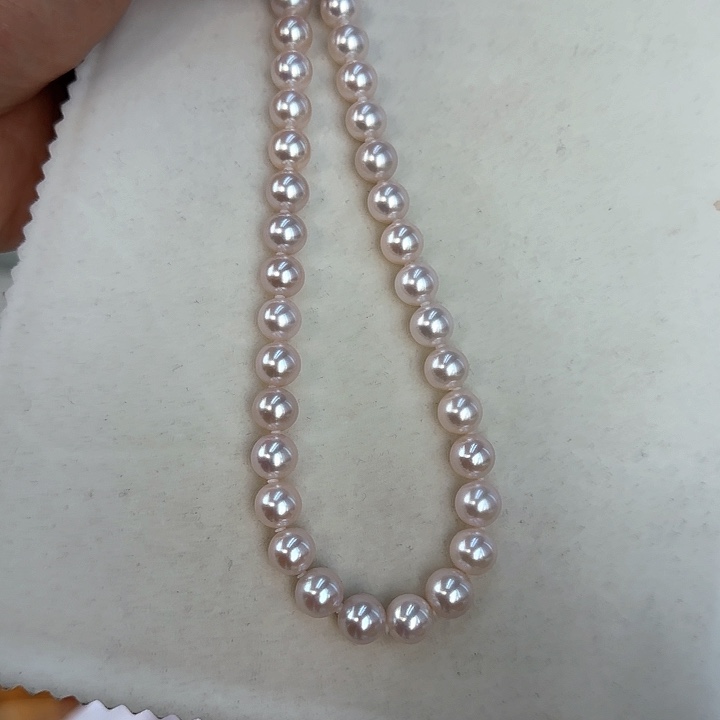 淡水珍珠颈饰银S925镶嵌10-11无核极光镜面正圆无暇炫彩