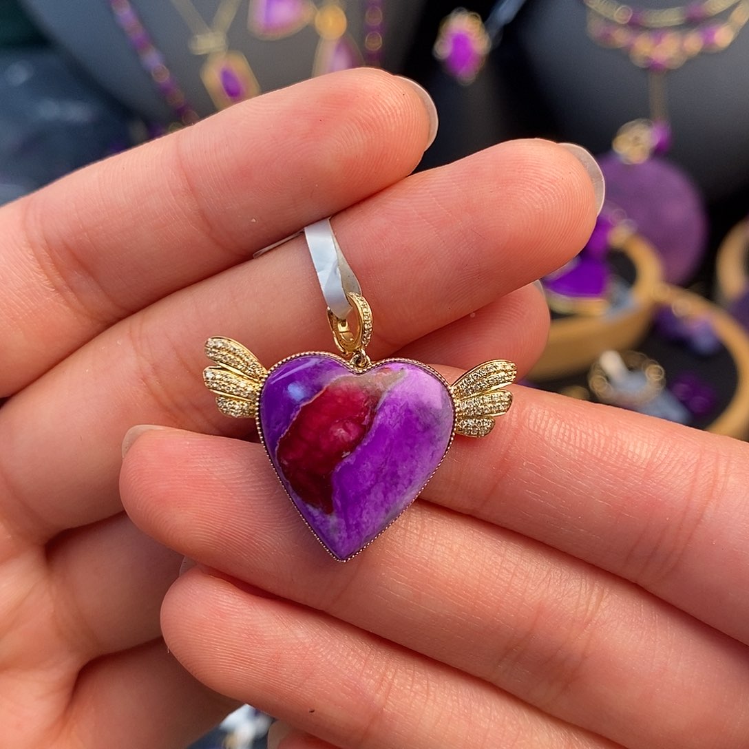 18K金镶嵌苏纪石（舒俱来）吊坠