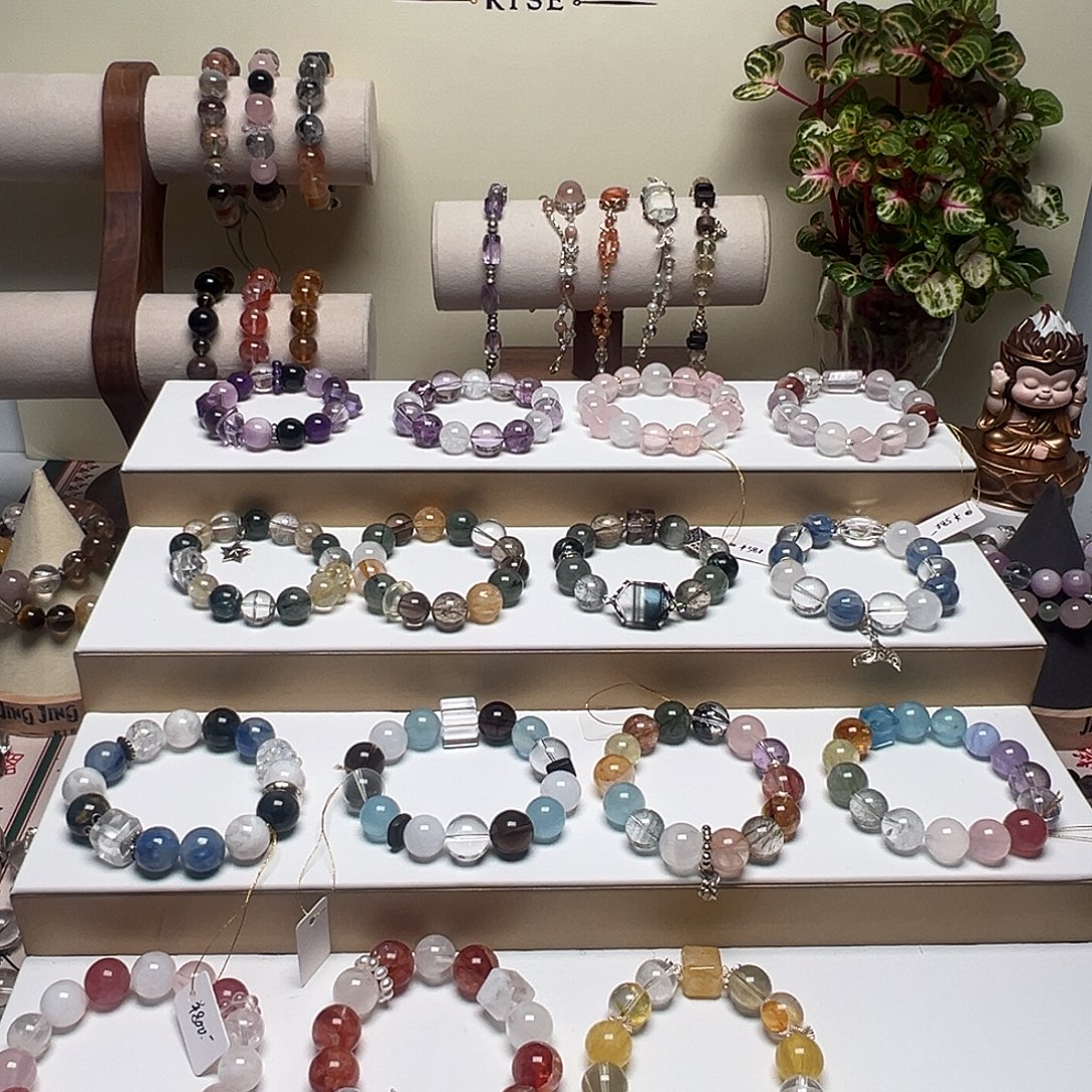 未镶嵌手链烟晶粉阿赛单珠15mm