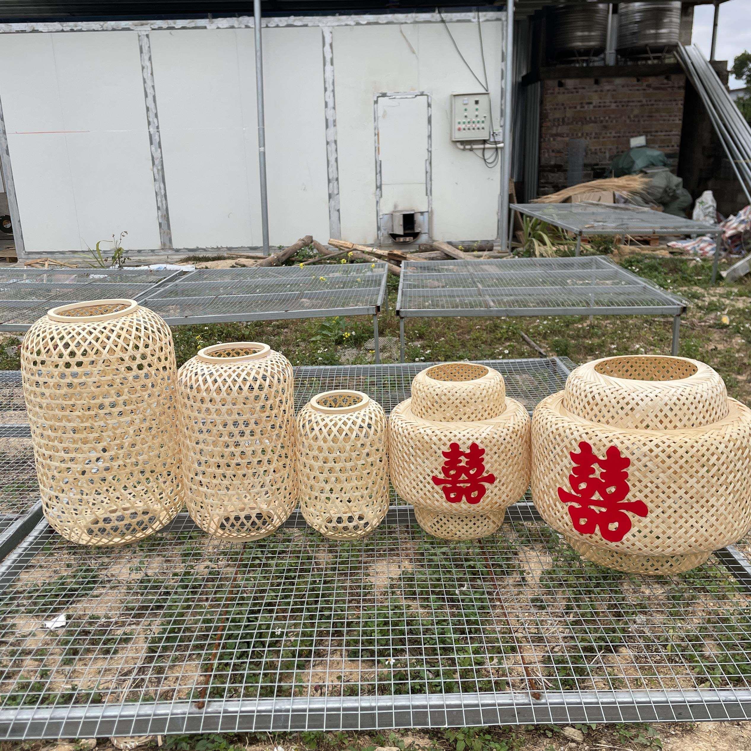 新中式婚礼周岁礼装饰竹灯笼宝宝周岁装饰竹编道具民宿灯具