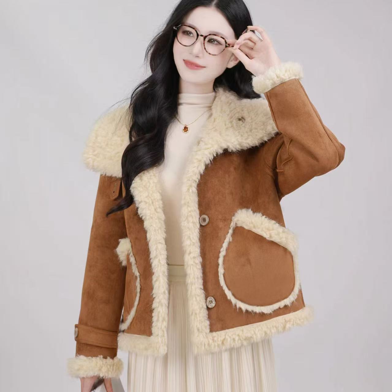 秋冬新款长袖正反两穿休闲风时尚短外套K356