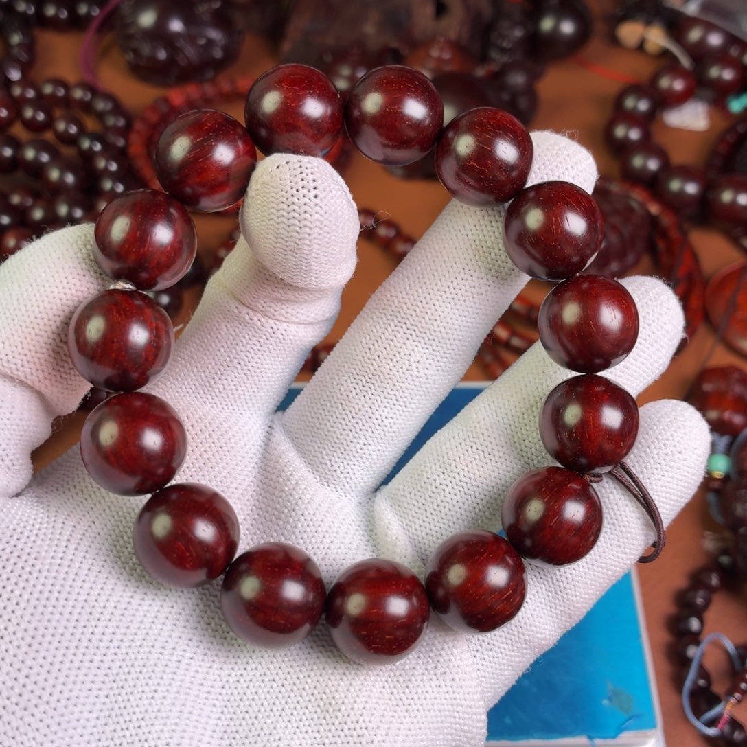 东***师手串/手链小叶紫檀无胶无蜡15鱼鳞泥料