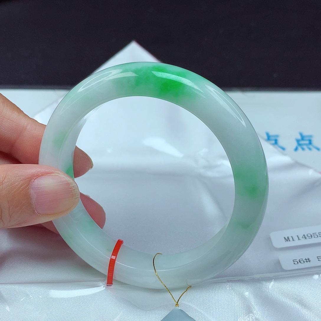翡翠未镶嵌手镯56圈4955