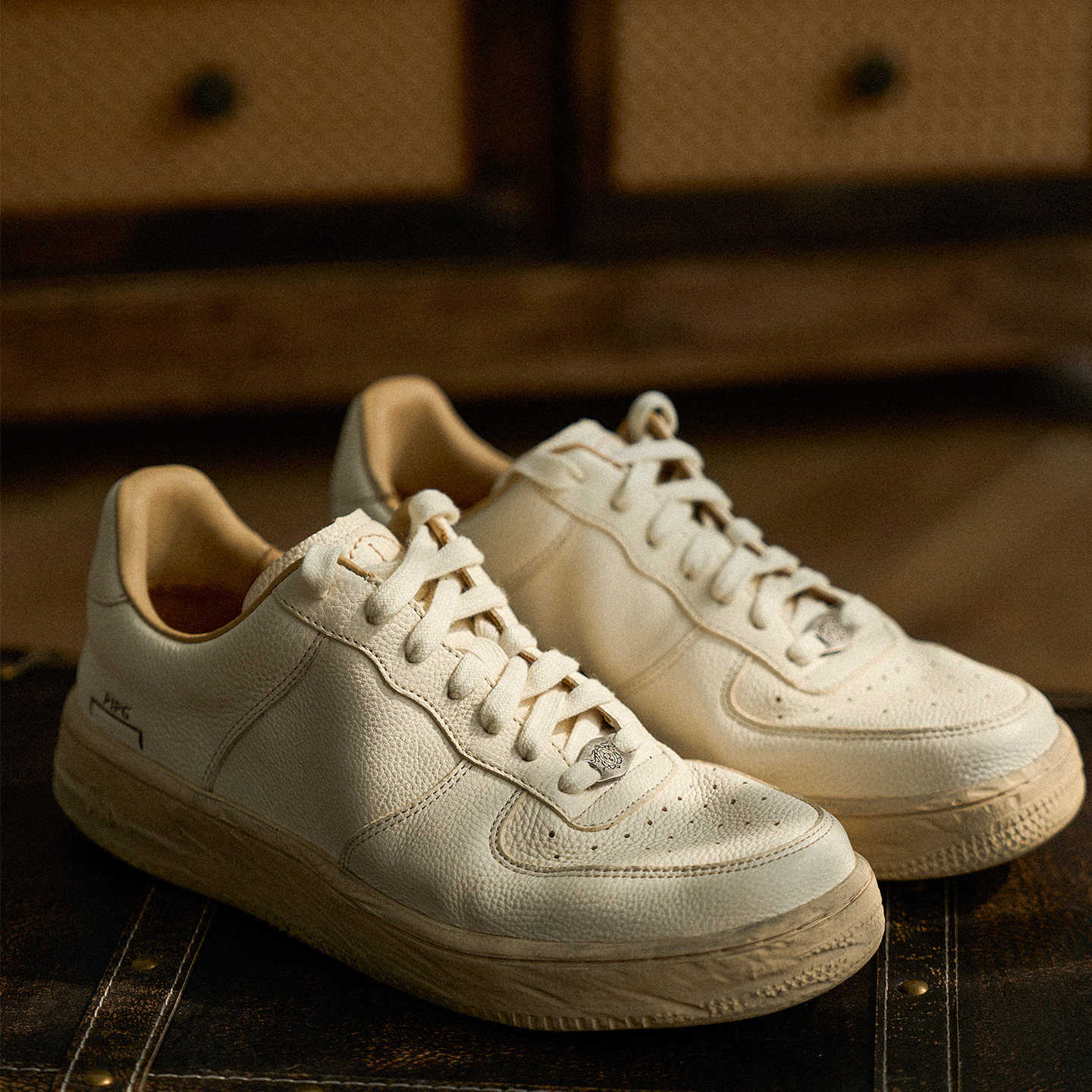 PIPG男女鞋小众原创复古厚底运动休闲板鞋做旧擦色牛皮真皮手工鞋