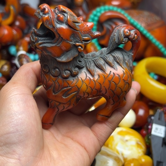 琥珀（花珀）手串未镶嵌蜜蜡