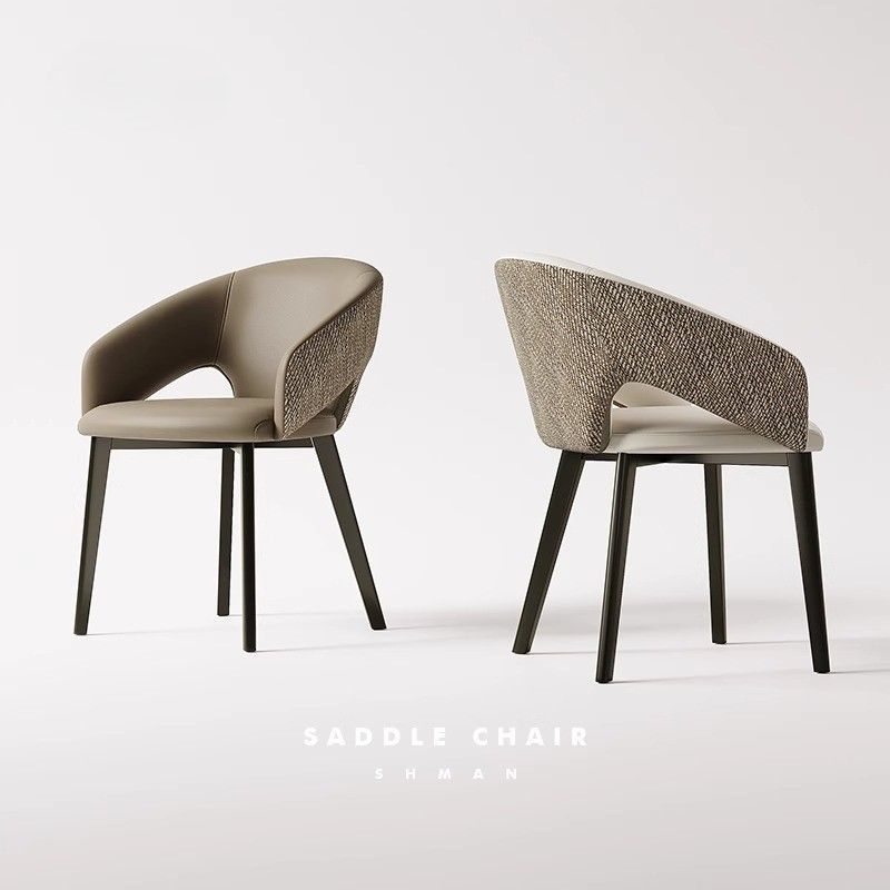 意式极简餐椅家用轻奢高级感扶手椅子设计师餐厅餐桌椅靠背椅酒店