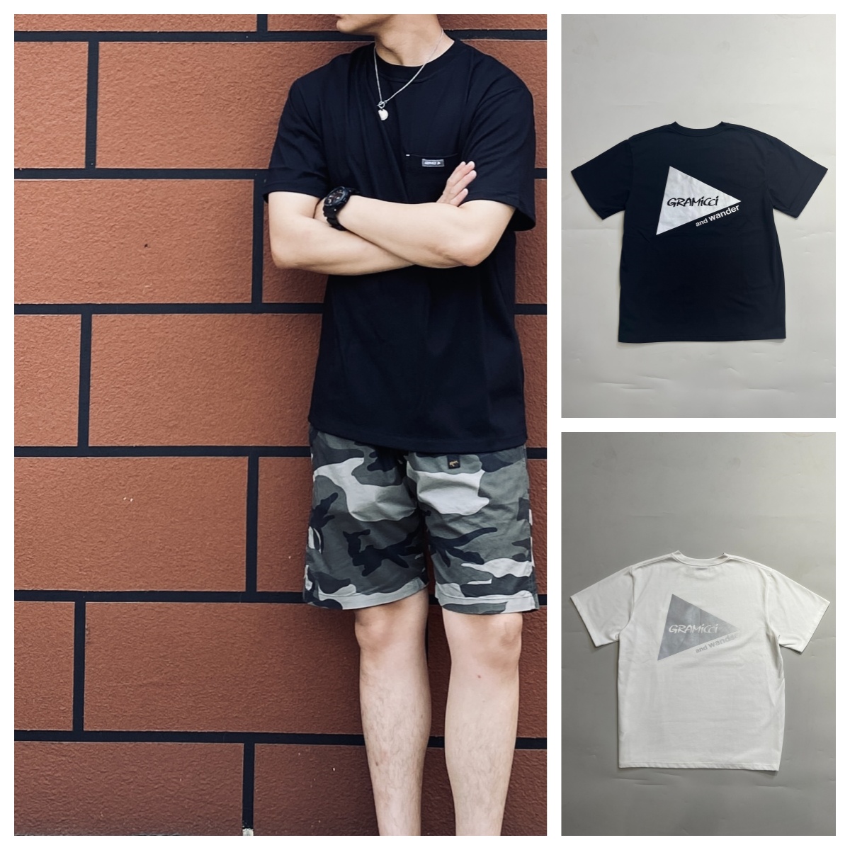 【T恤】野人家-日系3M反光贴联名款户外山系上衣印花短袖00007DT