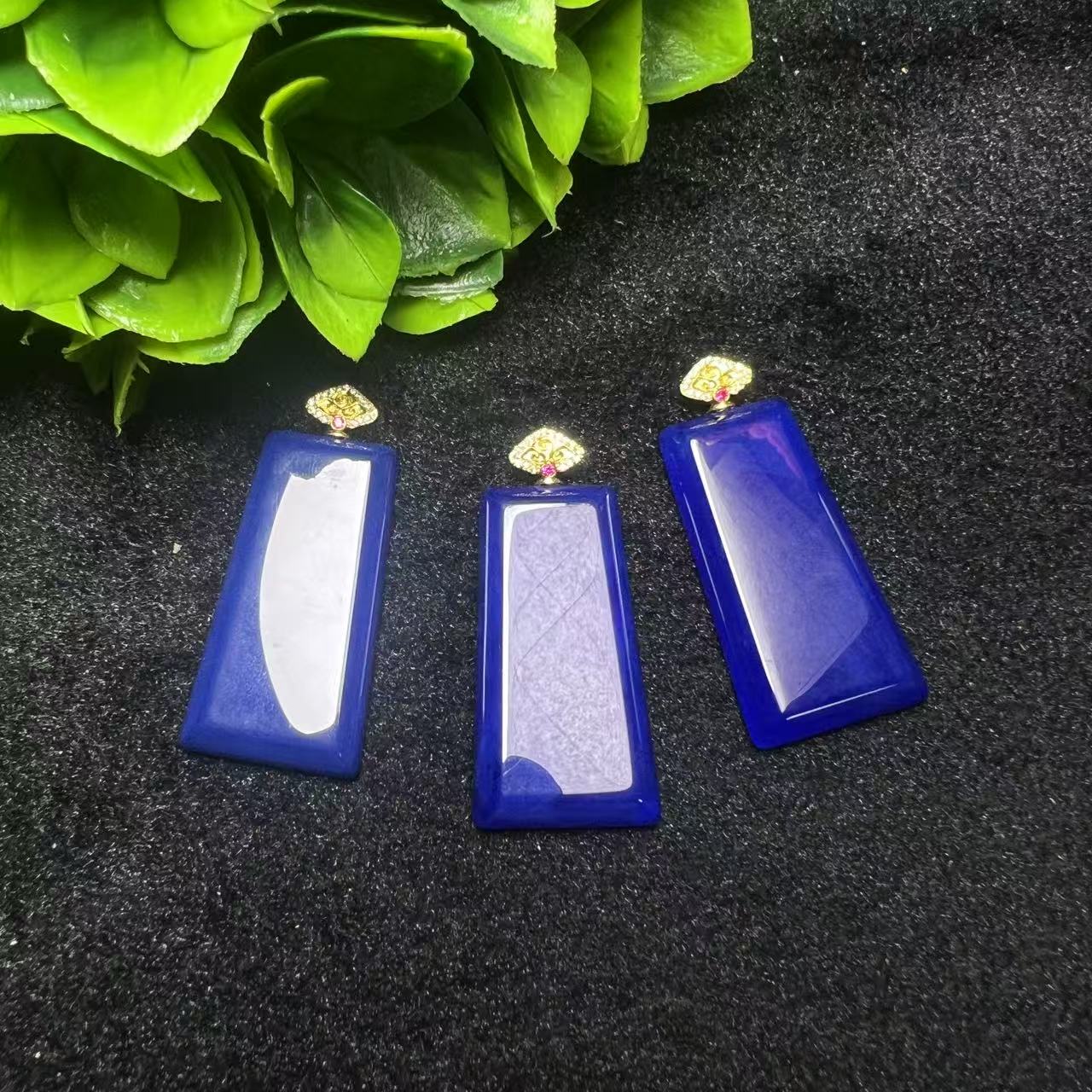 S8313【任会长珠宝】蓝血海灵芝玛瑙吊坠-配链-多样性只发一件