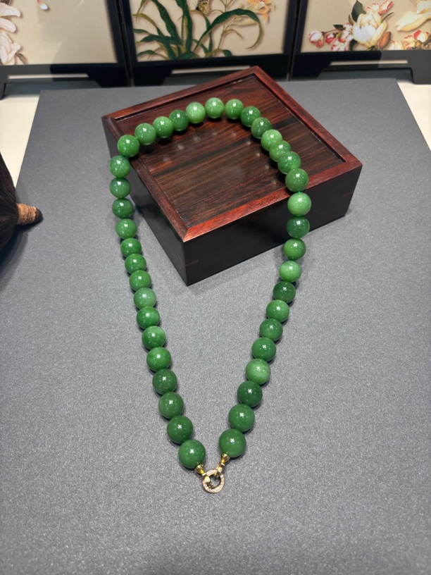 天然和田玉碧玉卡12精品妈妈链