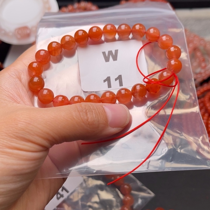 南红玛瑙未镶嵌多样性发货默认微瑕称重8mm