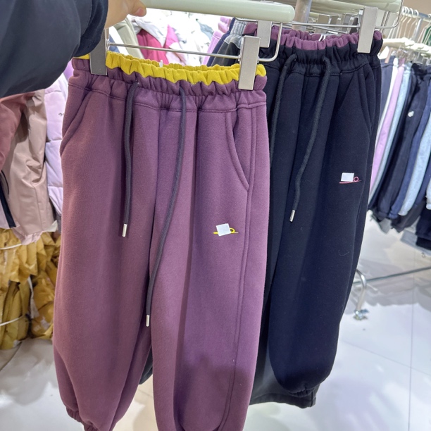 8765秋冬新款加绒加厚休闲裤男女童宽松中大童保暖童装长裤