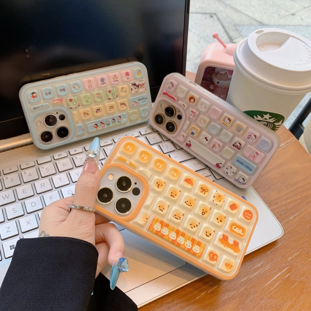 立体键盘可爱创意适用苹果16promax手机壳15/14女13/12/11