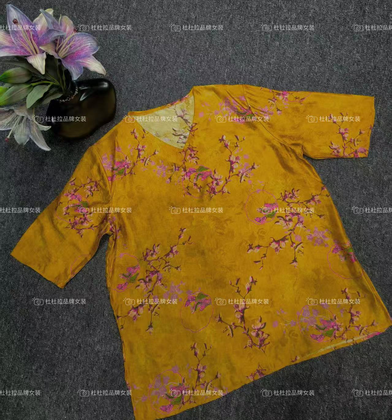 287-【黄金时代】 定制款高级浮光锦显瘦新中式上衣