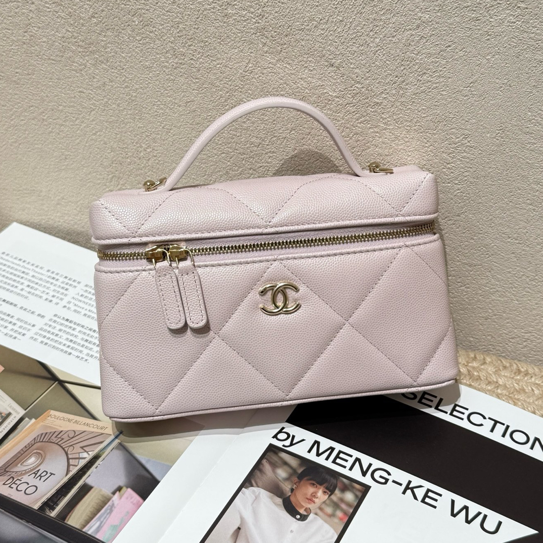 未使用 Chanel/香奈儿 Chanel 香奈儿粉紫色大菱格纹LP 饭盒包