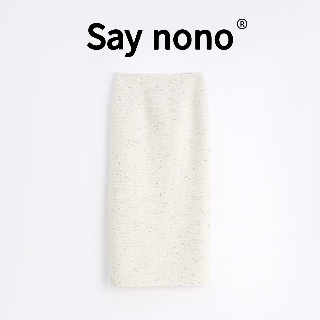 懒猫nono│Saynono 细闪＿气质纯色羊髦马海毛显瘦半身裙 -S24051