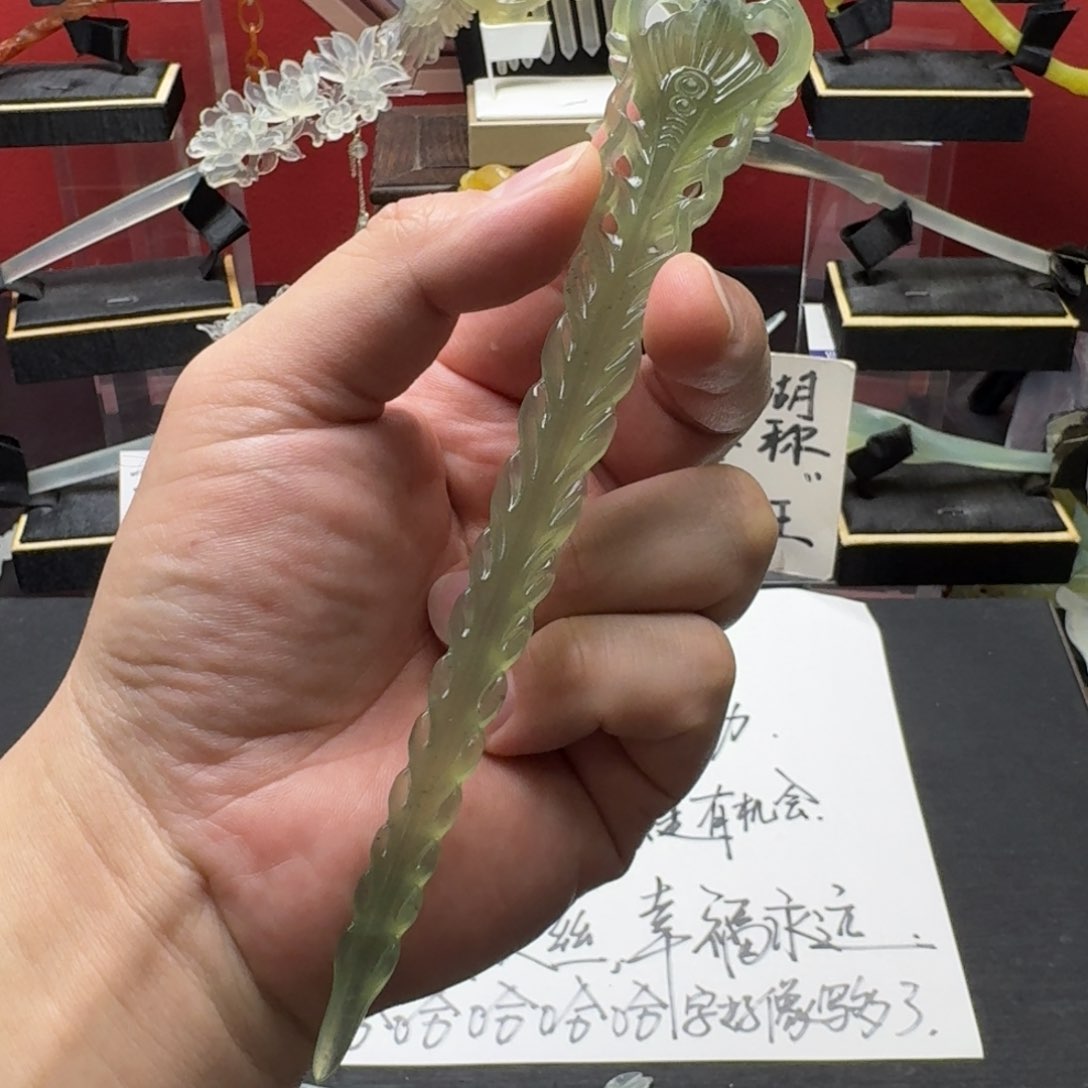 岫玉发饰未镶嵌明君玉簪就是好看