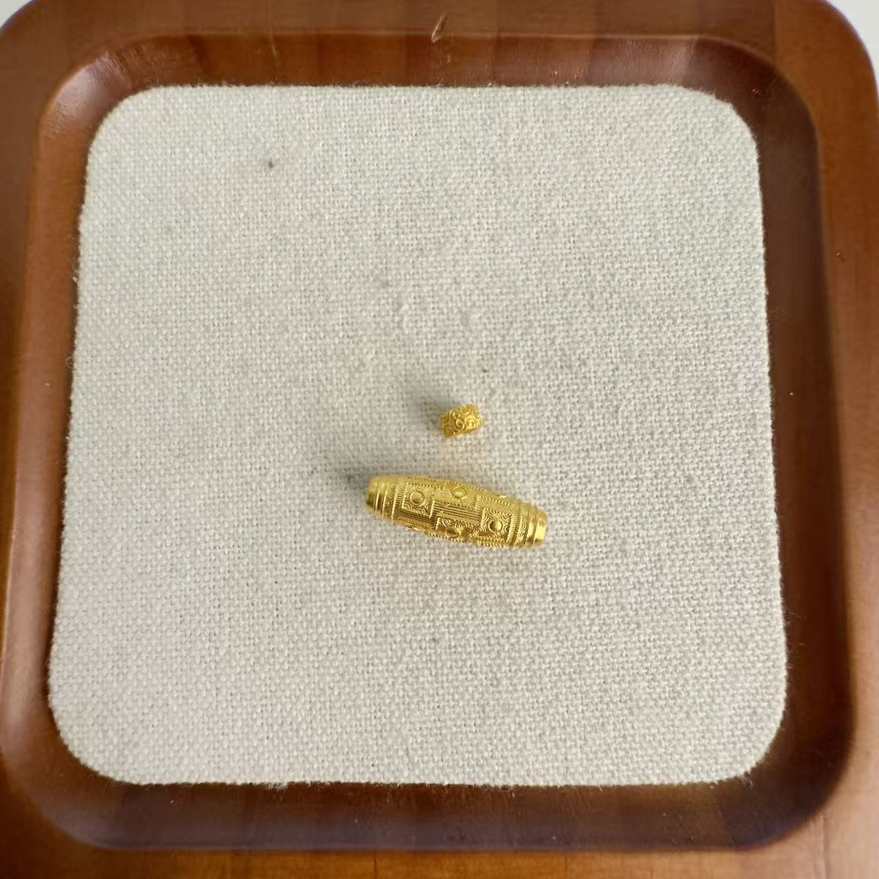 足金999 古法工艺桶珠（金料换款）