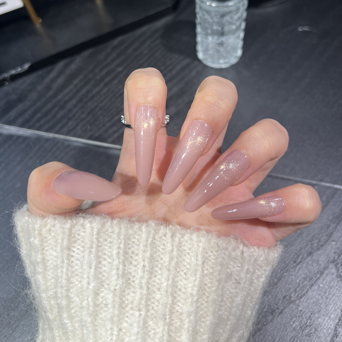 粉米/纯手工显白高级感猫眼穿戴甲仙女必备新款