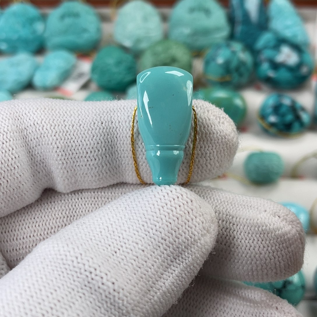 绿松石未镶嵌挂件对孔11.2