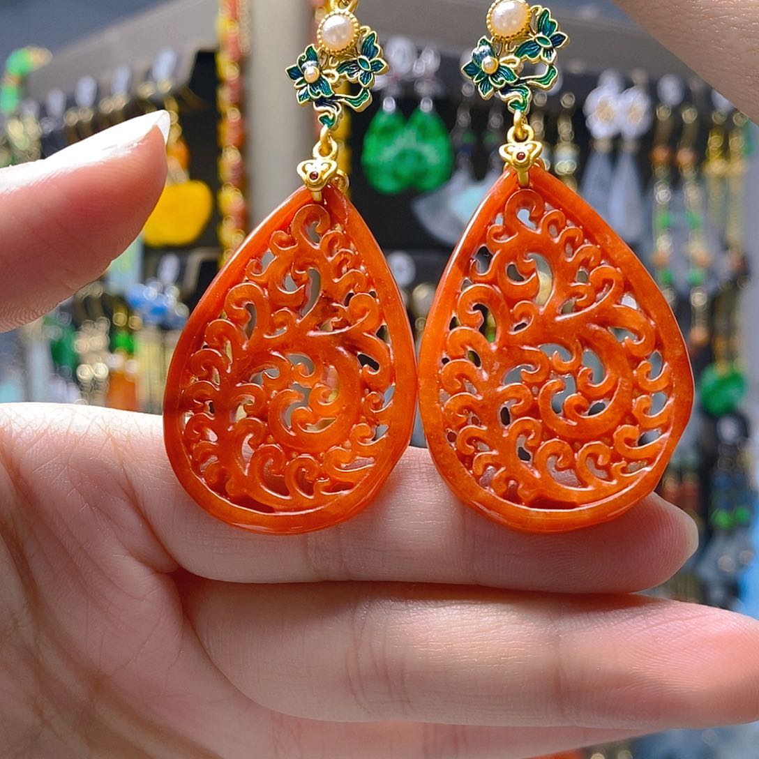 未镶嵌翡翠耳饰翡翠